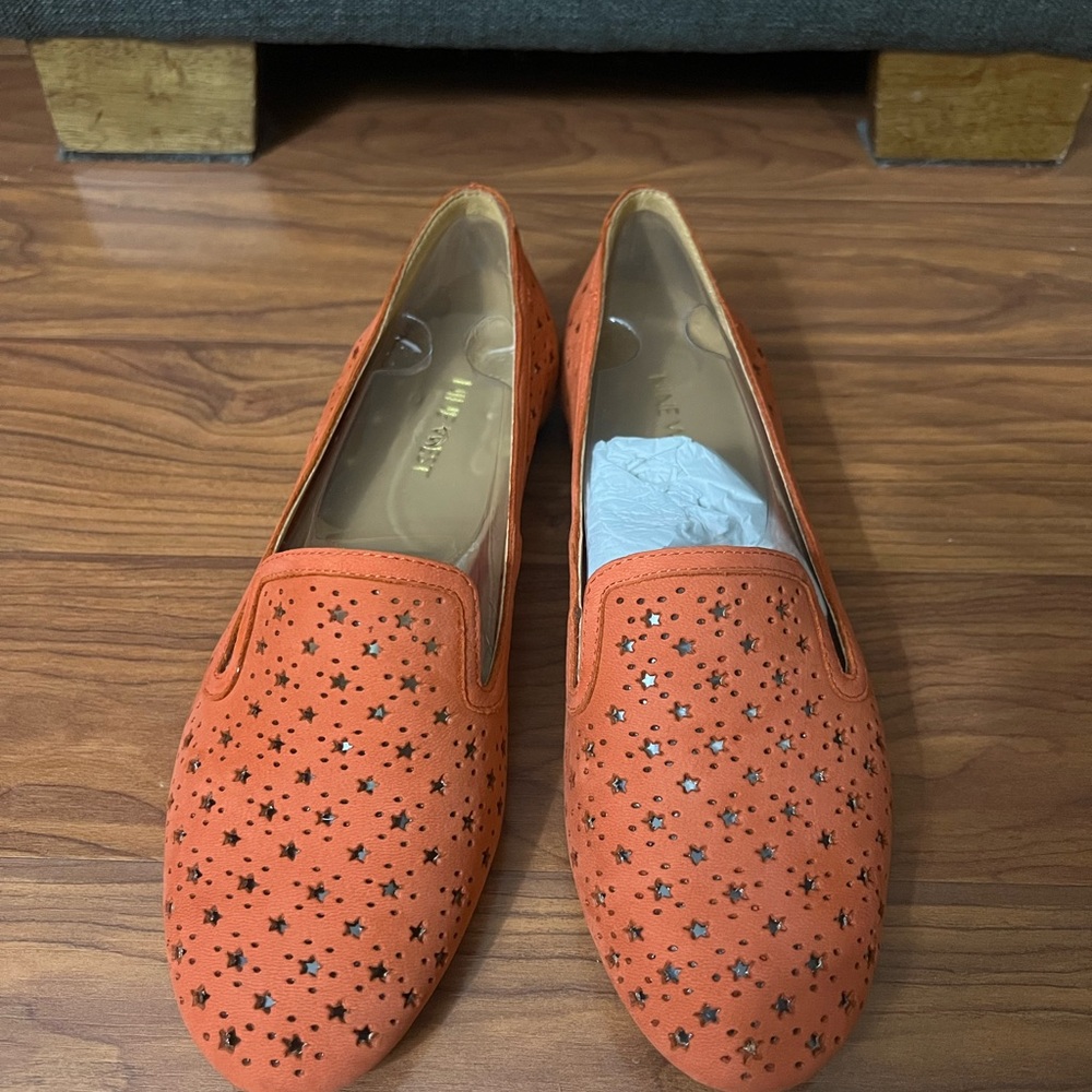 Nine West Orange Perforated Flats